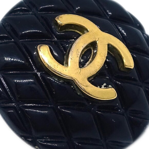 Chanel Black Button Earrings Clip-On - Picture 2 of 4